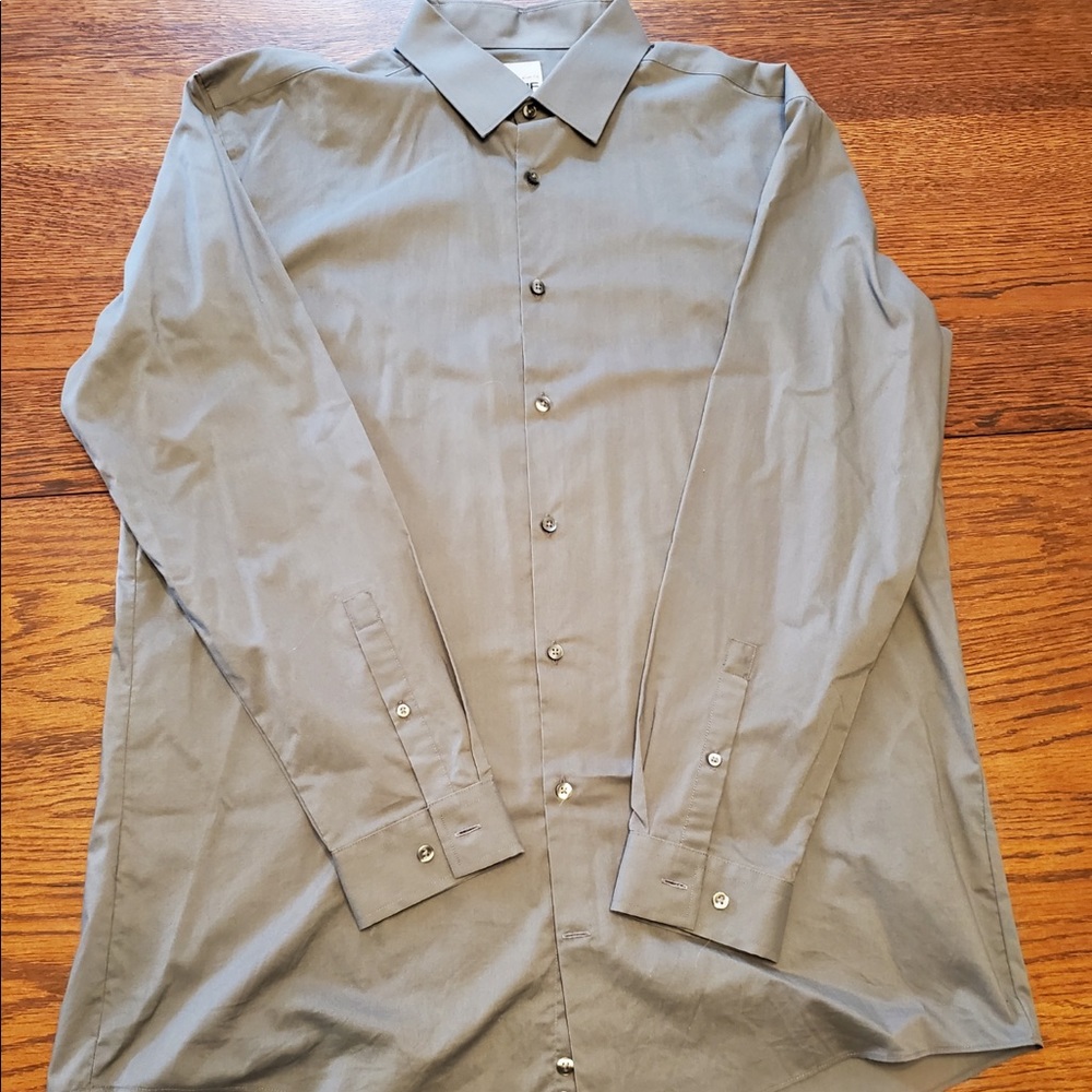 Men’s JF J.Ferrar Super Slim Fit Light Grey Dress Shirt Size XL